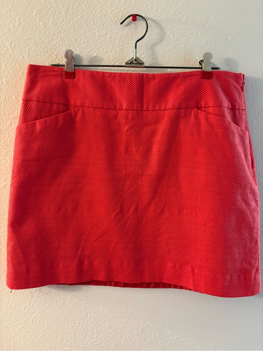 LOFT Coral Textured Mini Skirt